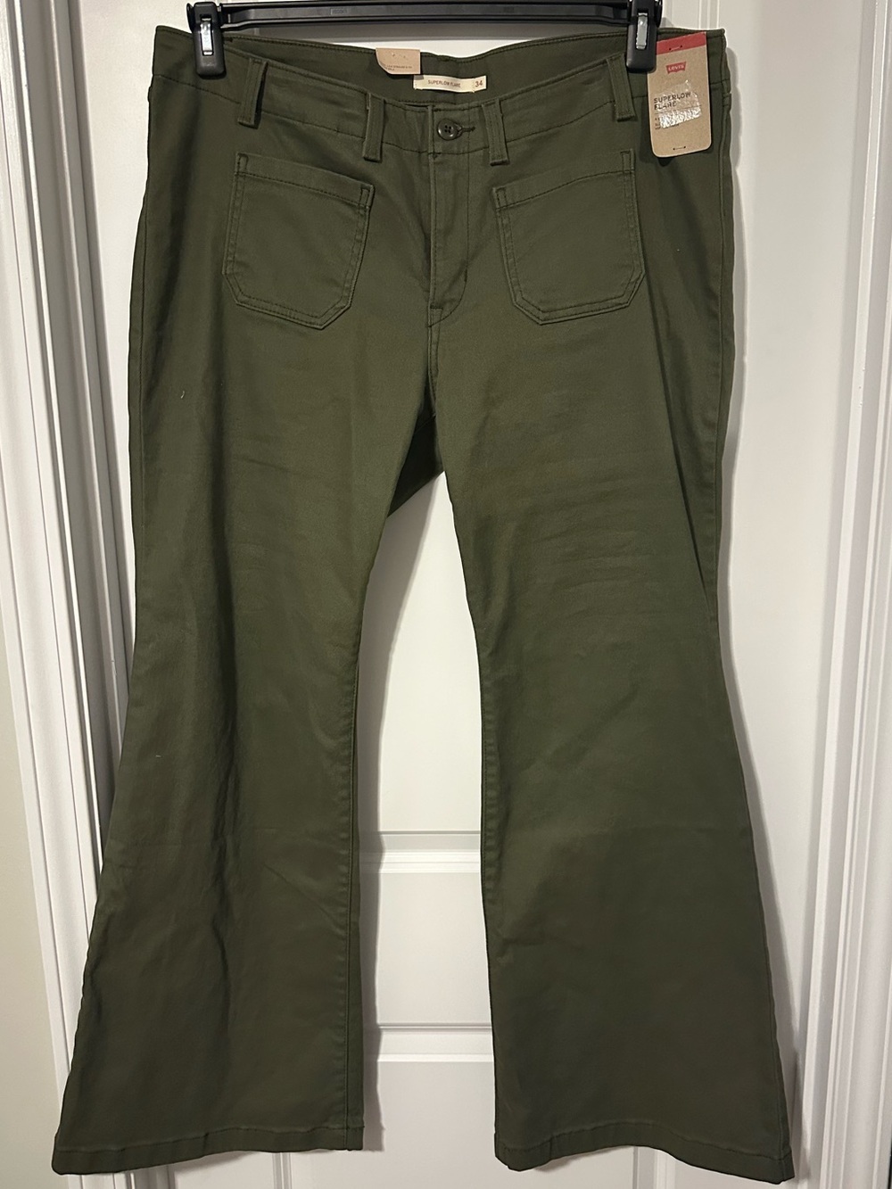 Levi's Olive Green Flared Leg Jeans